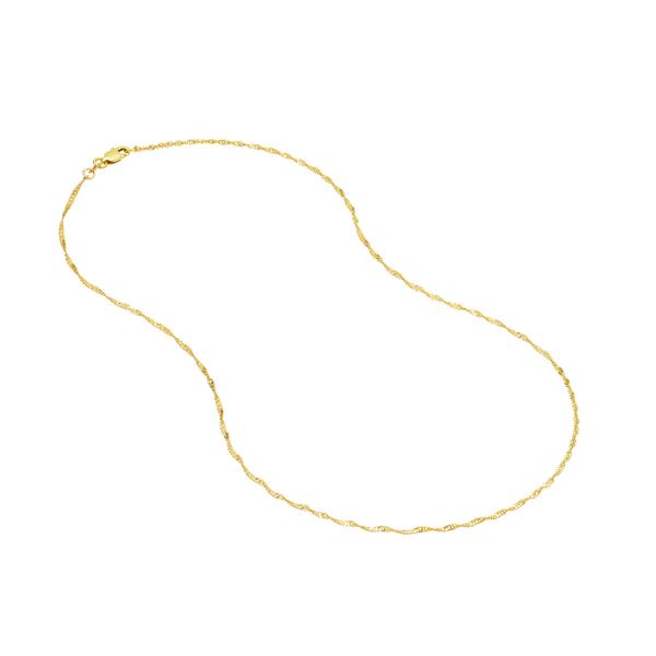 14KY Gold 1.4 mm Singapore Link Chain 24