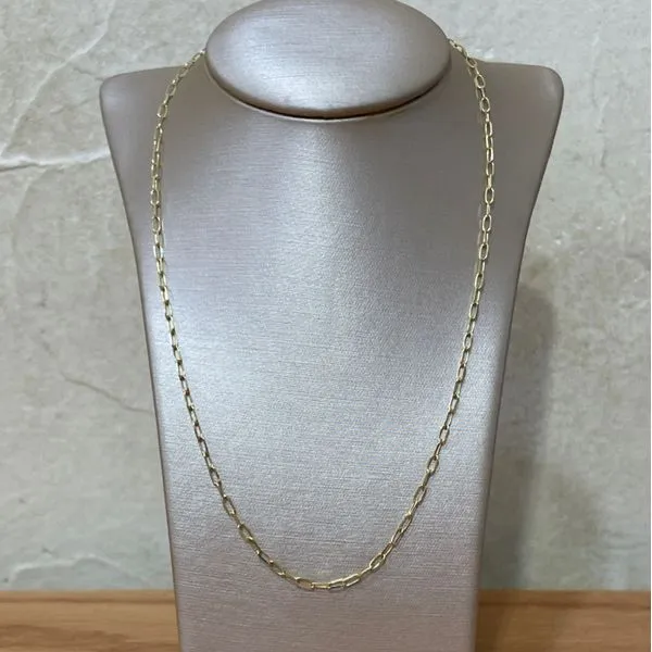 14K Yellow Gold 1.6 mm Oval Open Link Chain 20