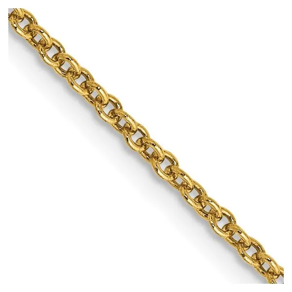 14KY Gold 1.6 mm Round Open Link Cable Chain 18
