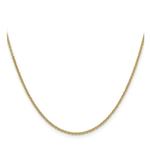 14KY Gold 1.6 mm Round Open Link Cable Chain 18