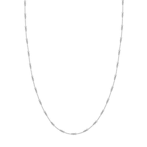 14KW Gold 0.8 mm Twisted Bar Cable Chain 18