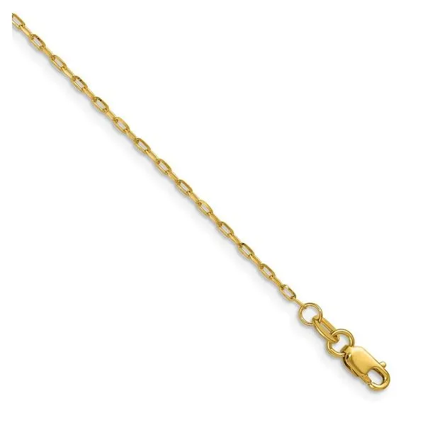 14KY Gold 1.4 mm Diamond Cut Open Long Link Cable Chain - 20