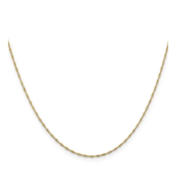 14KY Gold 1 mm Singapore Chain 18