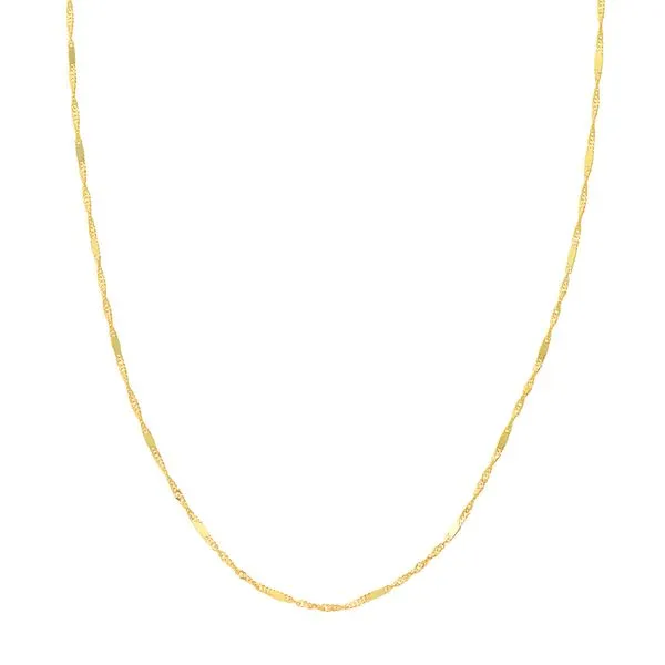 14KY Gold 1.75mm Flat Saturn Singapore Link Chain 18