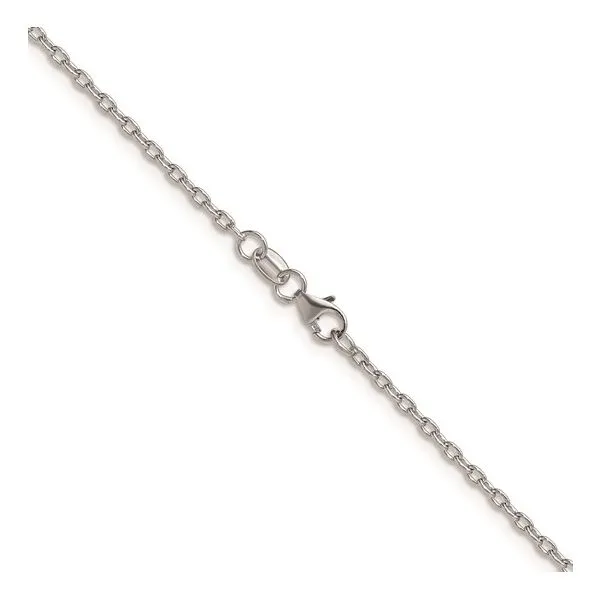 14K White Gold 1.75 mm Open Elongated Cable Chain 20