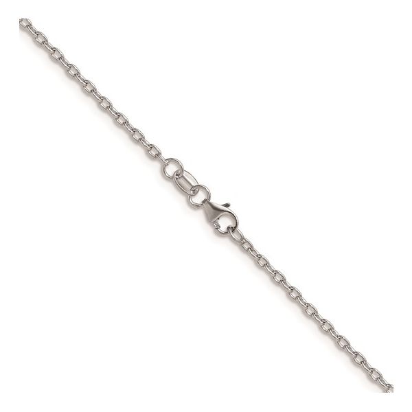 14K White Gold 1.75 mm Open Elongated Cable Chain 20