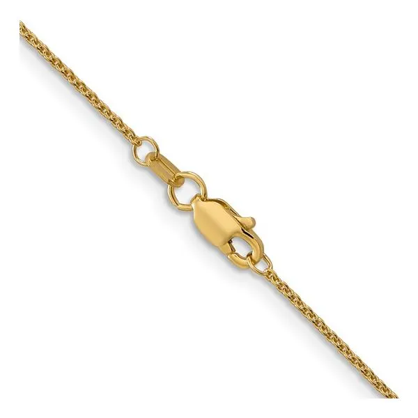 14K Yellow Gold 1 mm Round Open Link Cable Chain 16