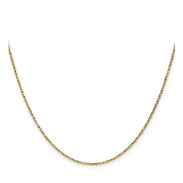 14K Yellow Gold 1 mm Round Open Link Cable Chain 16