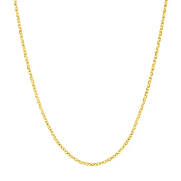 14KY Gold 1.05 mm Diamond Cut Cable Chain 16-18