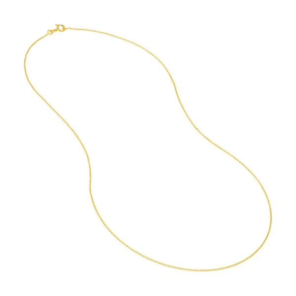 14KY Gold 1.05 mm Open Cable Link Chain 18
