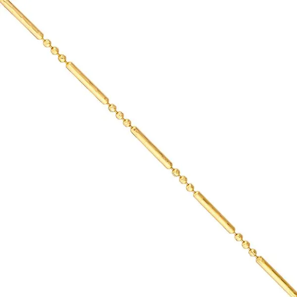 14KY Gold 1.5 mm D/C 3+1 Bead & Bar Chain 18