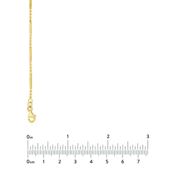 14KY Gold 1.5 mm D/C 3+1 Bead & Bar Chain 18
