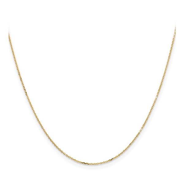 14KY Gold 0.85 mm Diamond Cut Cable Chain 16