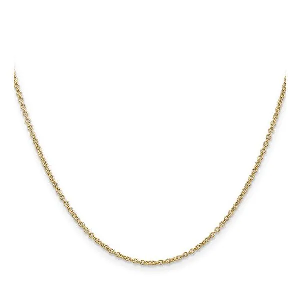 14KY Gold 1.4 mm Round Open Wide Link Cable Chain 18