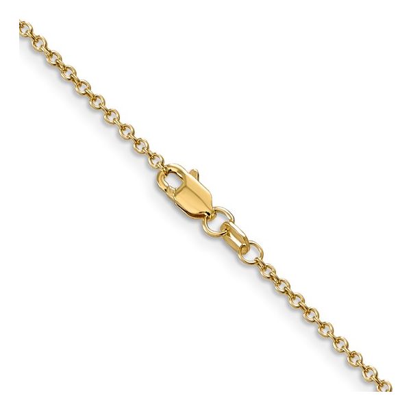 14KY Gold 1.4 mm Round Open Wide Link Cable Chain 18