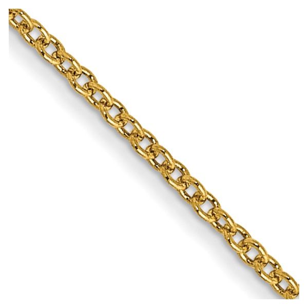 14K Yellow Gold 1 mm Round Open Link Cable Chain 16