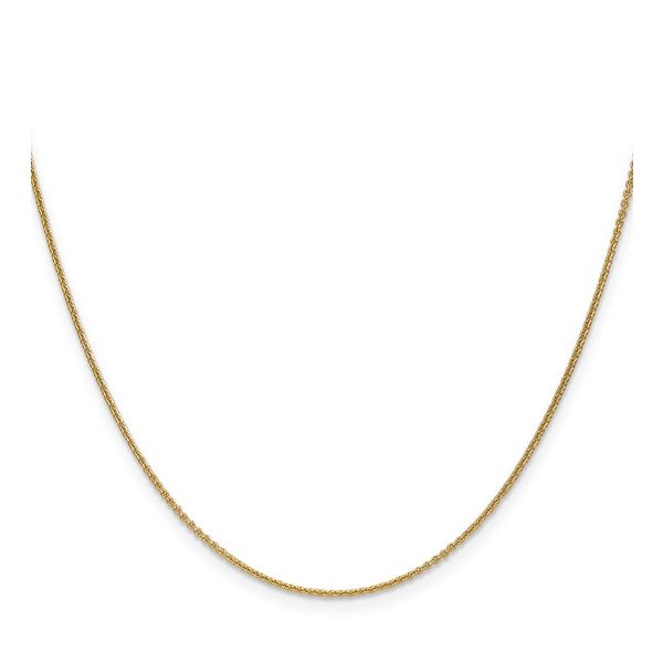 14K Yellow Gold 1 mm Round Open Link Cable Chain 16