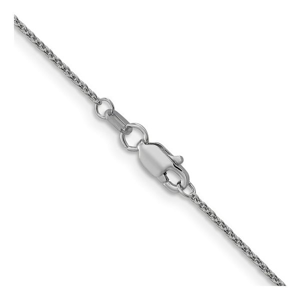 14K White Gold 1 mm Round Open Link Cable Chain 16
