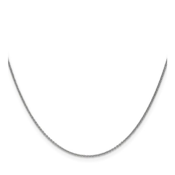 14K White Gold 1 mm Round Open Link Cable Chain 16