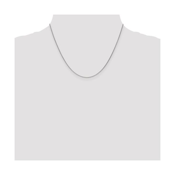 14K White Gold 1 mm Round Open Link Cable Chain 18