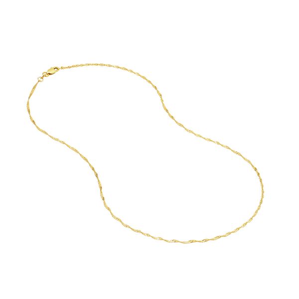 14KY Gold 1.4 mm Singapore Link Chain 20