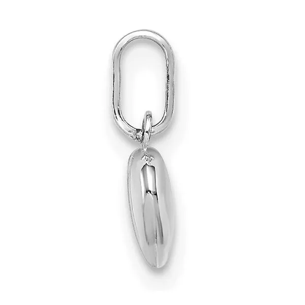 14K White Gold Polished 3-D Heart Charm Image 3 Franzetti Jewelers Austin, TX