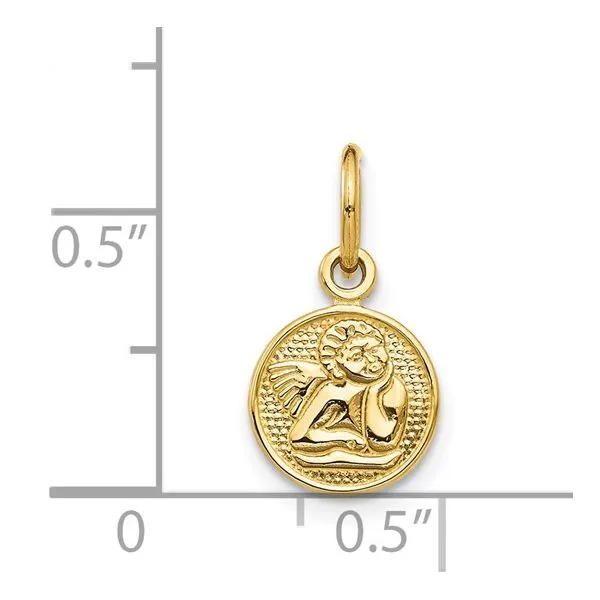14K Yellow Gold Small Polished Angel Pendant Image 4 Franzetti Jewelers Austin, TX