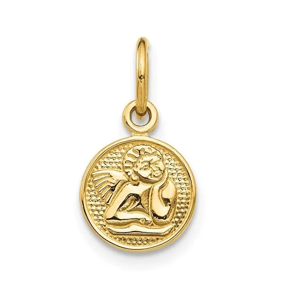 14K Yellow Gold Small Polished Angel Pendant Franzetti Jewelers Austin, TX