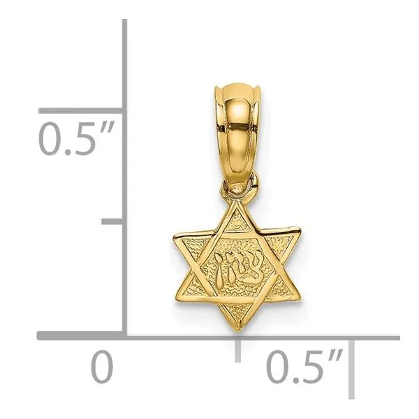 14K Yellow Gold Engraved Mini Star Of David Pendant Image 4 Franzetti Jewelers Austin, TX