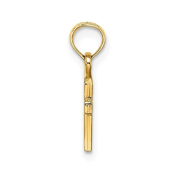 14K Yellow 3D and Polished Mini Cross Pendant Image 4 Franzetti Jewelers Austin, TX