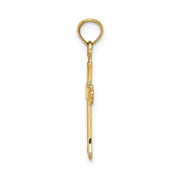 14KY Gold Small Cross Pendant with Budded Ends Image 3 Franzetti Jewelers Austin, TX