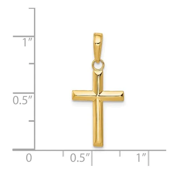 14KY Gold Small Cross Pendant Image 4 Franzetti Jewelers Austin, TX
