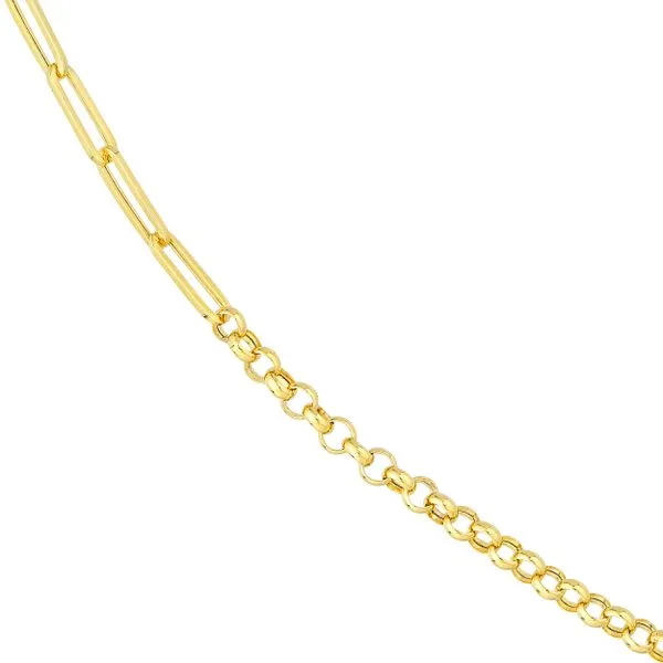 14KY Gold 50/50 Paperclip + Rolo Chain - 18