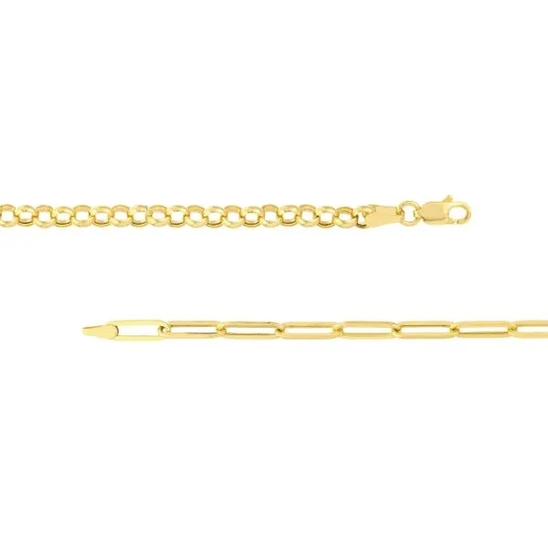 14KY Gold 50/50 Paperclip + Rolo Chain - 18