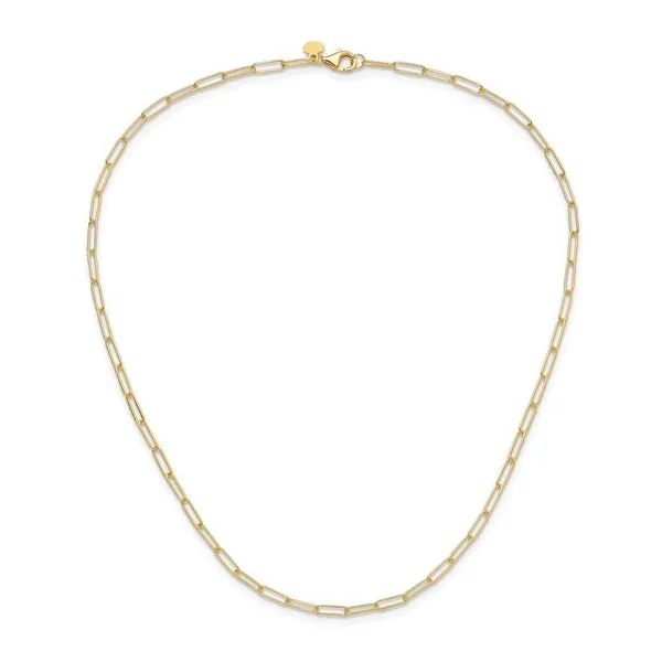 14KY Gold 2.6 mm Fancy Link Paper Clip Necklace - 16