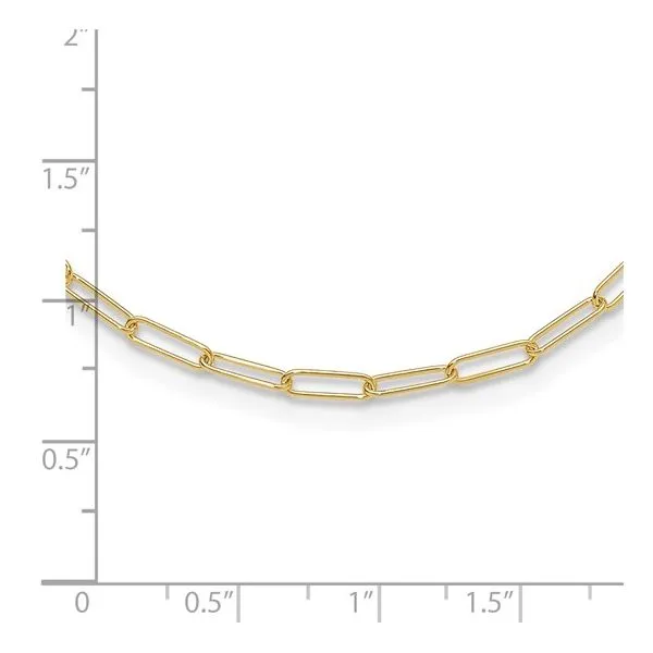 14KY Gold 2.6 mm Fancy Link Paper Clip Necklace - 16