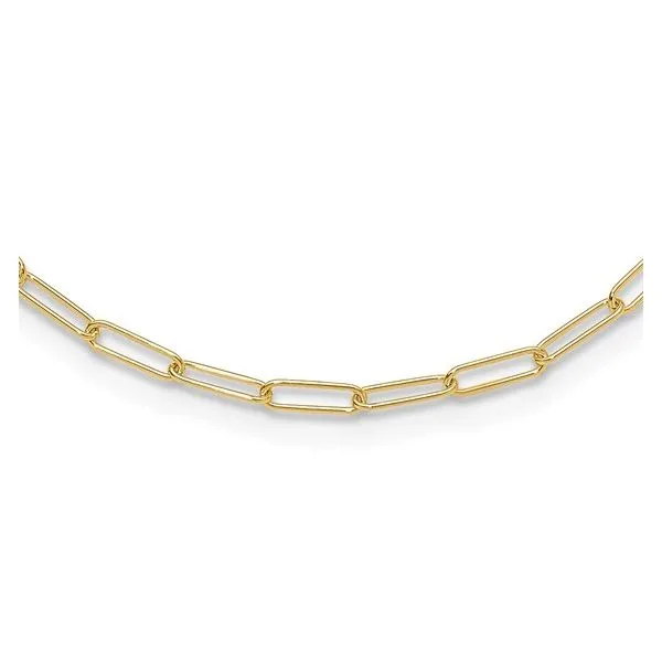 14KY Gold 2.6 mm Fancy Link Paper Clip Necklace - 16