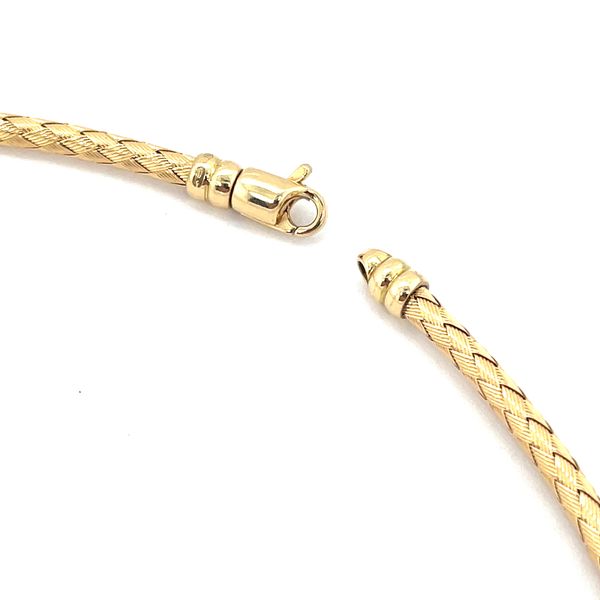 18K Yellow Gold 3.5 MM Flexible Woven Collar Necklace 18