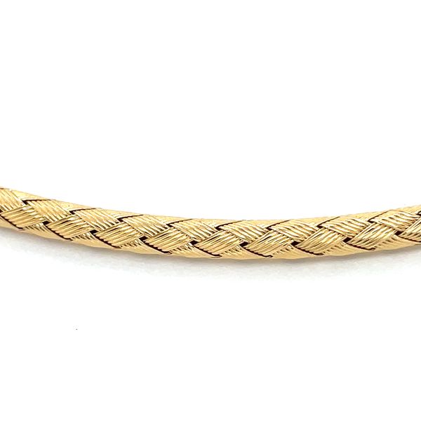 18K Yellow Gold 3.5 MM Flexible Woven Collar Necklace 18