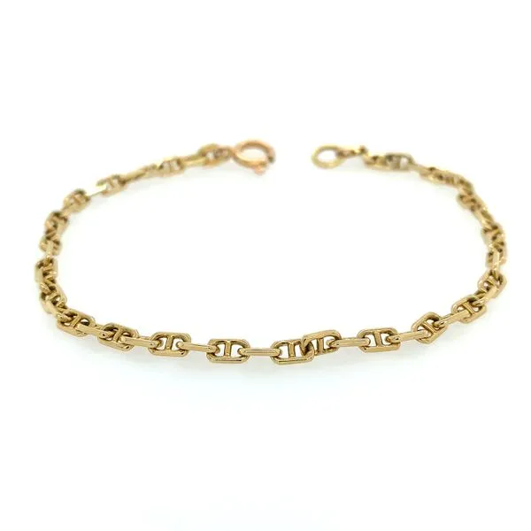 Estate: 14KY Gold Anchor Link Bracelet - 7.5