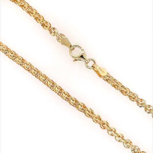 14K Yellow Gold 3 MM Diamond Cut Mesh Bracelet - 7.5