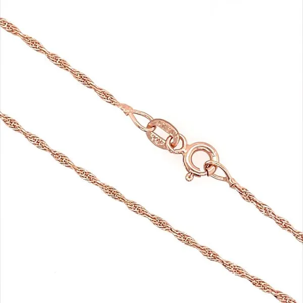 14K Rose Gold 1.35 MM Loose Rope Bracelet - 8