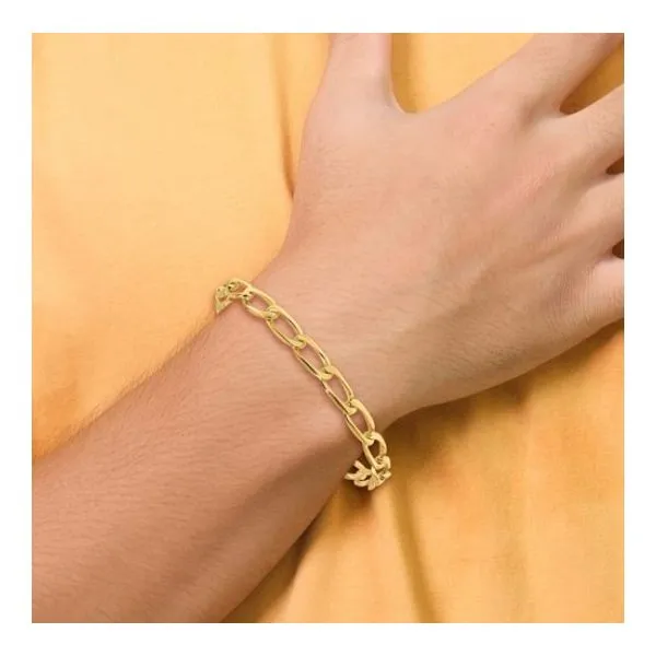 14KY Gold 5.9 mm Fancy Open Link Bracelet - 8