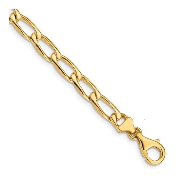 14KY Gold 5.9 mm Fancy Open Link Bracelet - 8