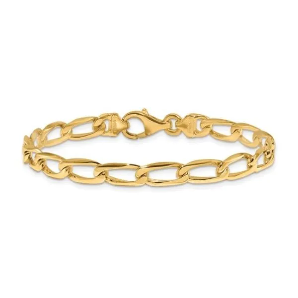 14KY Gold 5.9 mm Fancy Open Link Bracelet - 8