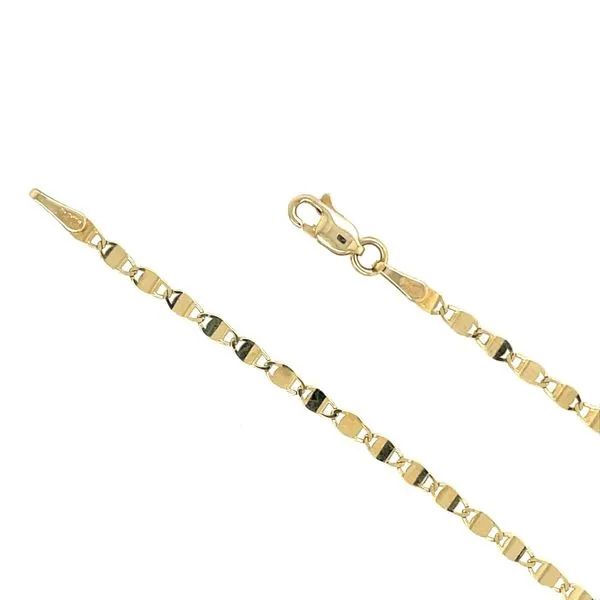 14KY Gold 2.7 mm Mirror Link Bracelet 7.5