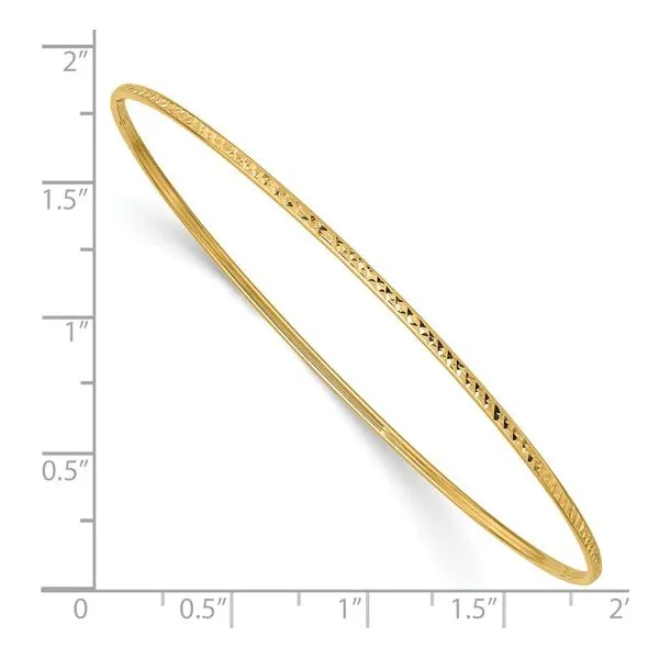 14KY Gold 1.5 mm Diamond Cut Slip-on Bangle Bracelet Image 5 Franzetti Jewelers Austin, TX