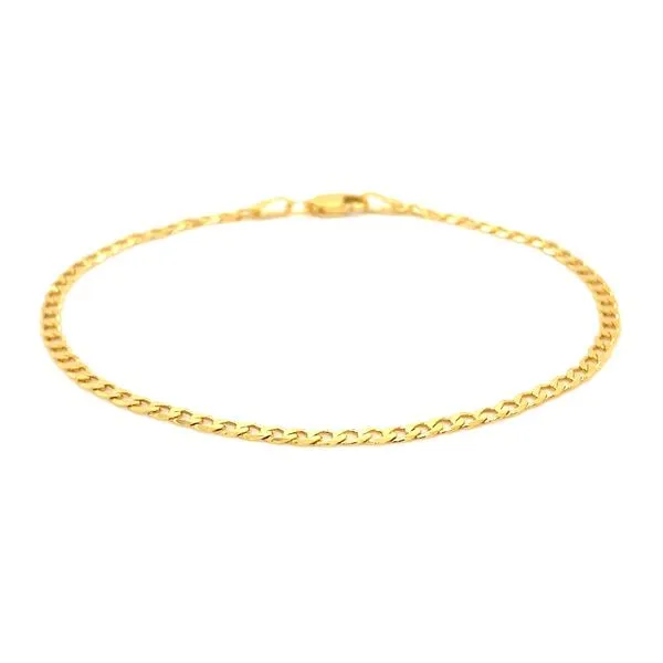 14KY Gold 2.2 mm Flat Beveled Curb Bracelet - 7