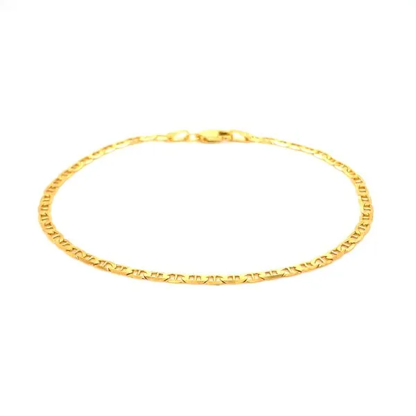 14KY Gold 2.4 mm Concave Anchor Bracelet - 7