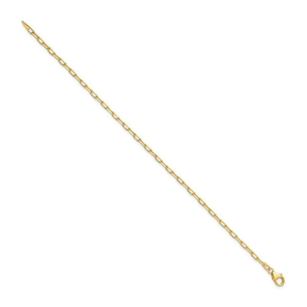 14KY Gold 2.2 mm Beveled D/C Paperclip Bracelet - 7